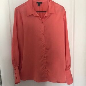 Halogen Coral Button-Up Blouse